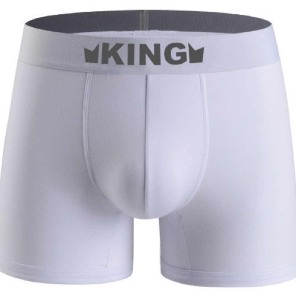 KING Men's White Boxer Briefs